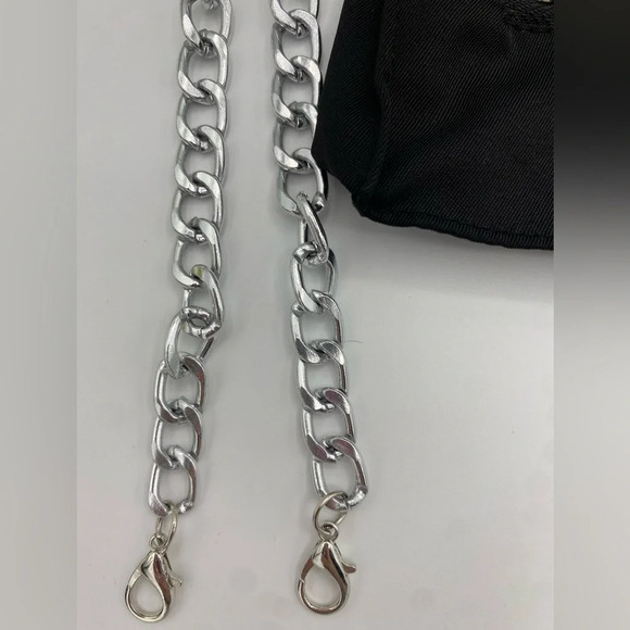 Gothic Alternative Clothing Chain Pocket Cargo Accessories Black Silver - Picture 4 of 7